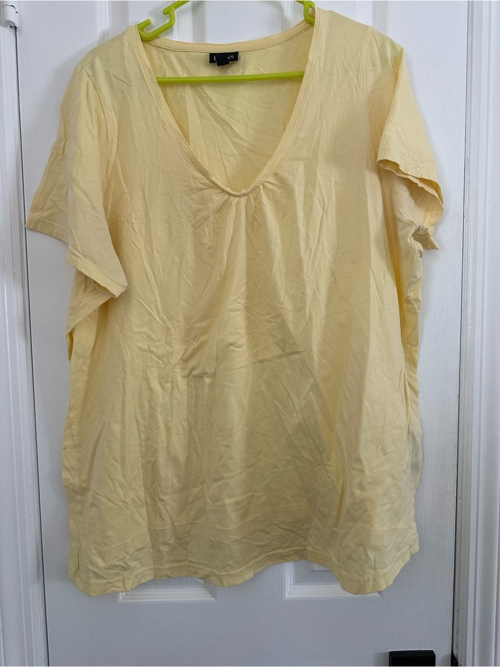 Yellow woman Evans cotton blouse with ruffle sleeves, size 22/24